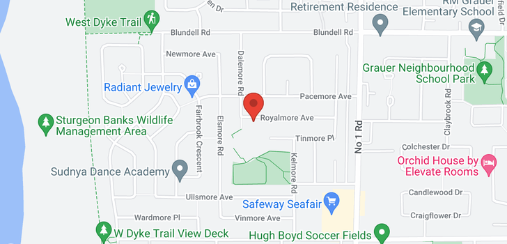 map of 3640 ROYALMORE AVENUE